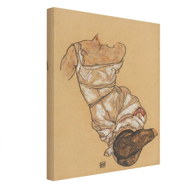 Tavlor naken och erotik Egon Schiele - Female Torso In Underwear