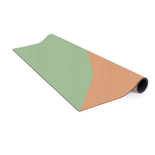 Kork-Teppich - Einfaches Mintfarbenes Dreieck - Quadrat 1:1