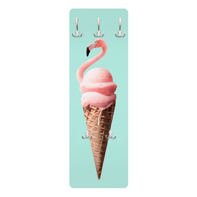 Klädhängare vägg Ice Cream Cone With Flamingo