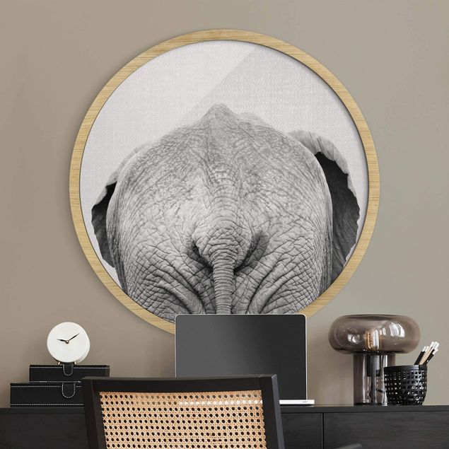 Inredning av barnrum Elephant From Behind Black And White