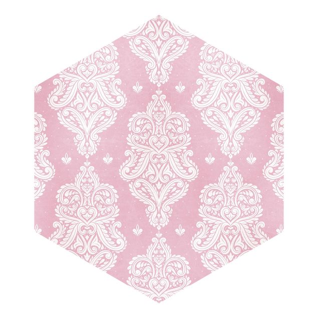 Fototapeter beige Strawberry Pink Baroque Pattern