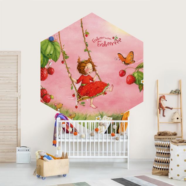 Hexagonala tapeter The Strawberry Fairy - Tree Swing