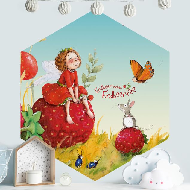 Fototapeter fjärilar The Strawberry Fairy - Enchanting