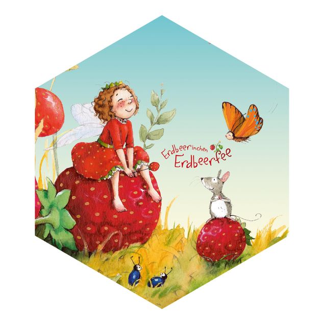 Fototapeter röd The Strawberry Fairy - Enchanting