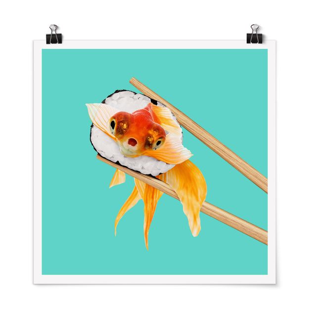 Posters blommor  Sushi With Goldfish