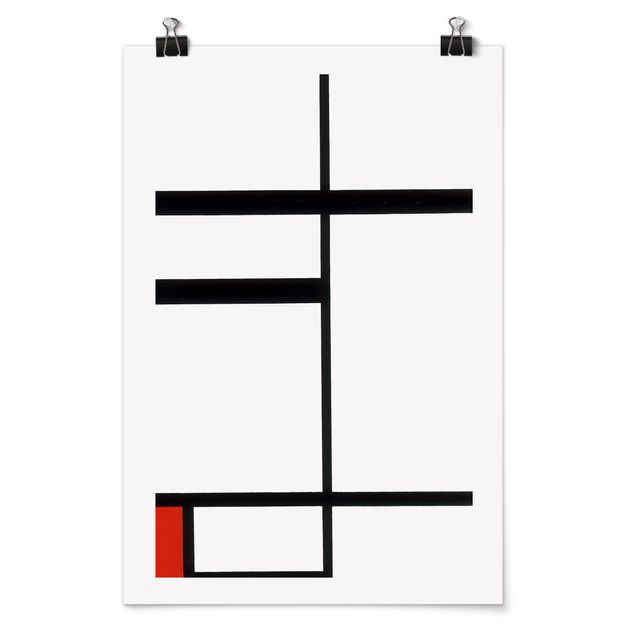 Konststilar Piet Mondrian - Composition with Red, Black and White