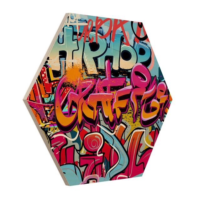 Hexagonala tavlor Hip Hop Graffiti