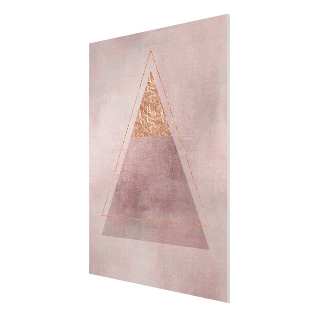 Tavlor abstrakt Geometry In Pink And Gold II