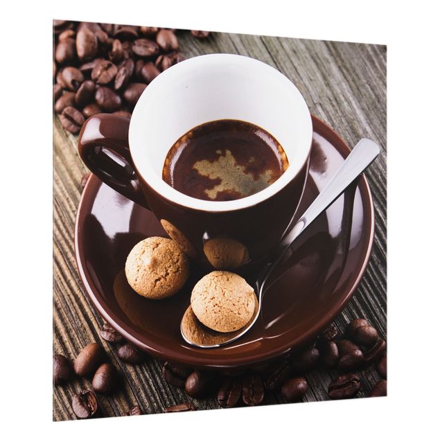 glasskivor kök Coffee Mugs With Coffee Beans