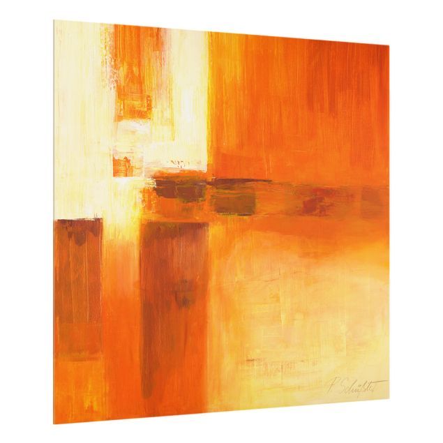 glasskivor kök Petra Schüßler - Composition In Orange And Brown 01