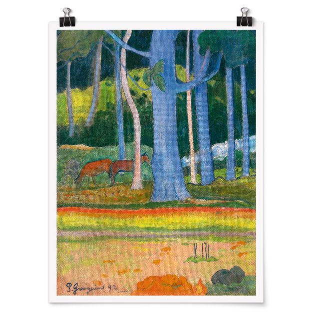 Konststilar Paul Gauguin - Landscape with blue Tree Trunks