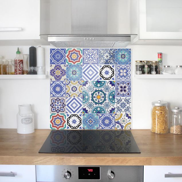 stänkskydd kök glas mönster Mirror Tiles - Elaborate Portuguese Tiles