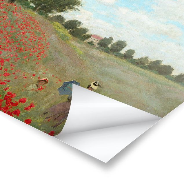 Posters blommor  Claude Monet - Poppy Field Near Argenteuil