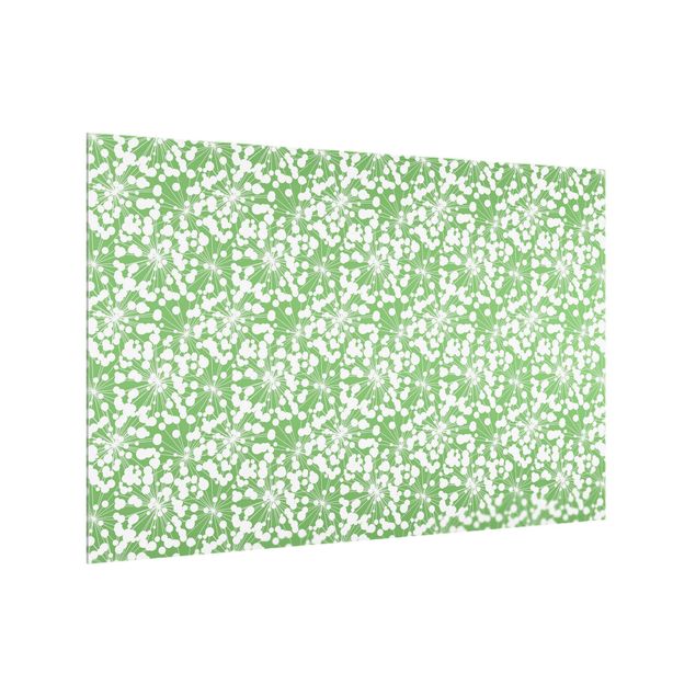 stänkskydd kök glas Natural Pattern Dandelion With Dots In Front Of Green