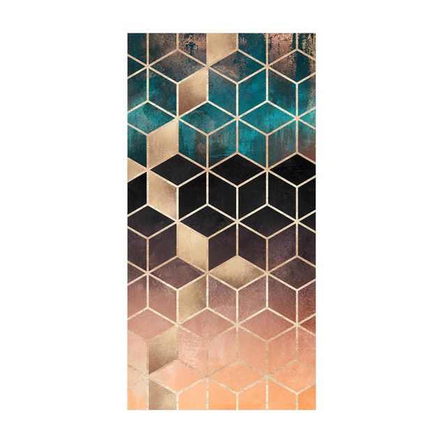 modern matta vardagsrum Turquoise Rosé Golden Geometry