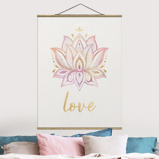 Kök dekoration Mandala Namaste Lotus Set Gold Light Pink