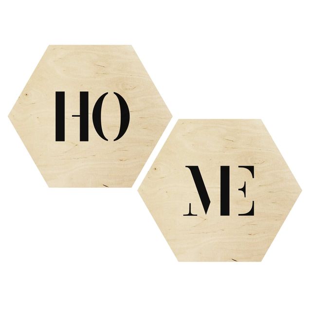 Hexagonala tavlor Letters HOME Black Set I