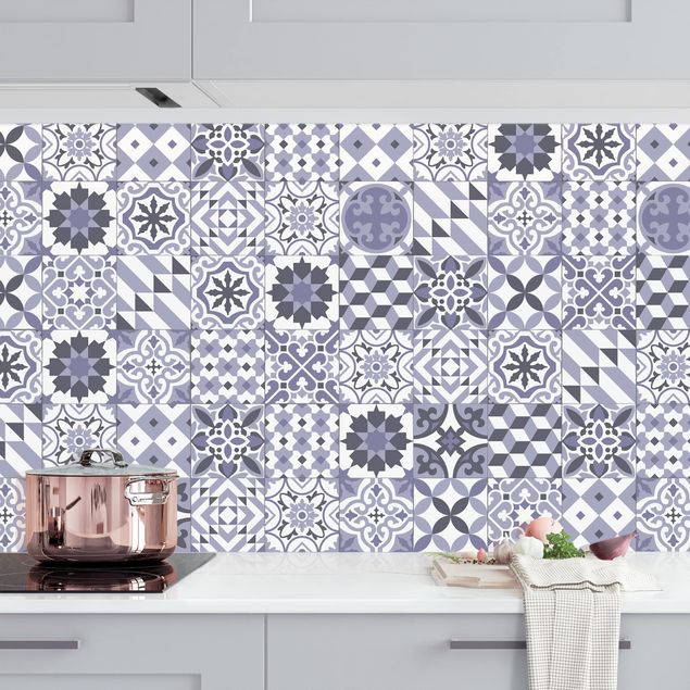 Kök dekoration Geometrical Tile Mix Purple