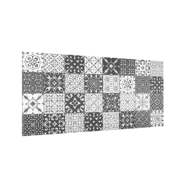 stänkskydd kök glas Tile Pattern Mix Gray White