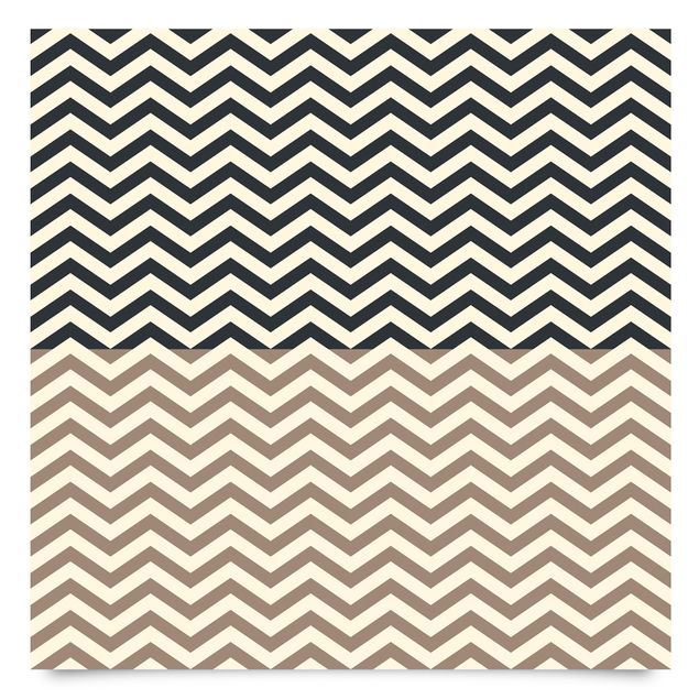 Möbelfolier Modern Zigzag Stripe Pattern In Cappucino And Anthracite