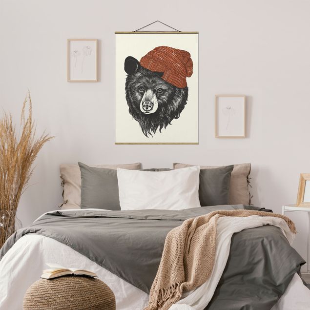 Kök dekoration Illustration Bear With Red Cap Drawing