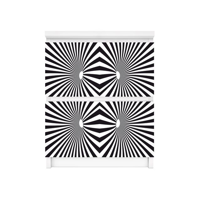 Självhäftande folier svart Psychedelic Black And White pattern