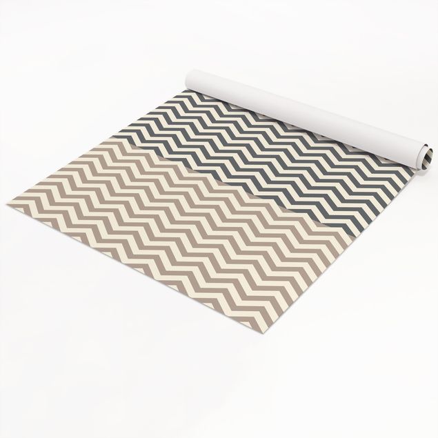Möbelfolier skåp Modern Zigzag Stripe Pattern In Cappucino And Anthracite