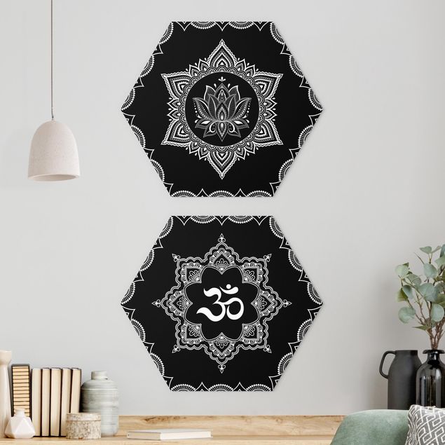 Kök dekoration Lotus OM Illustration Set Black