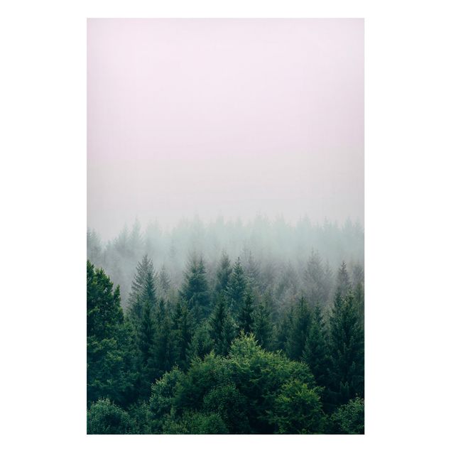 Tavlor träd Foggy Forest Twilight