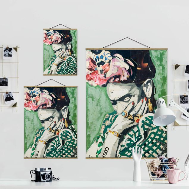 Tavlor grön Frida Kahlo - Collage No.3