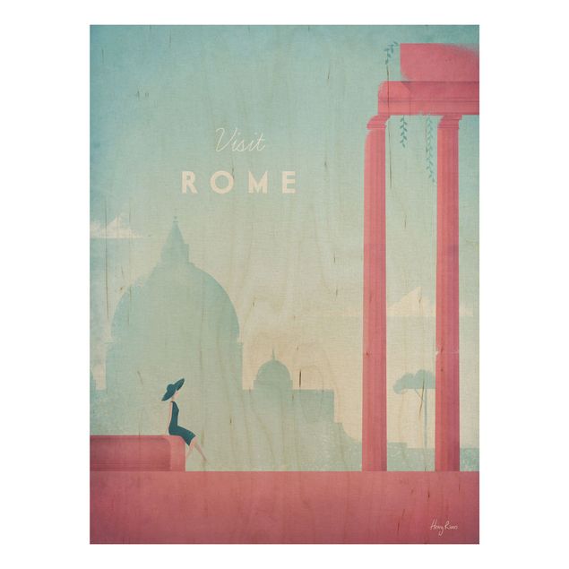 Trätavlor vintage Travel Poster - Rome