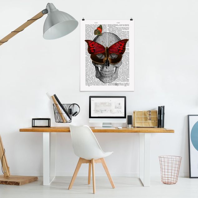 Tavlor fjärilar Scary Reading - Butterfly Mask