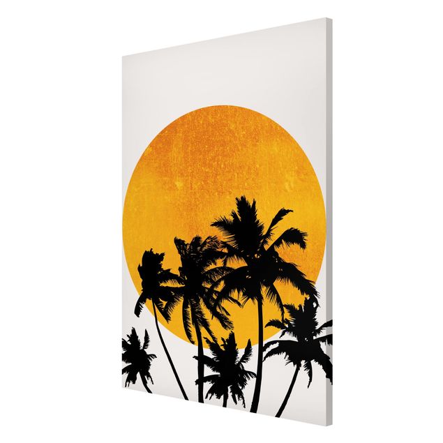 Magnettavla blommor  Palm Trees In Front Of Golden Sun