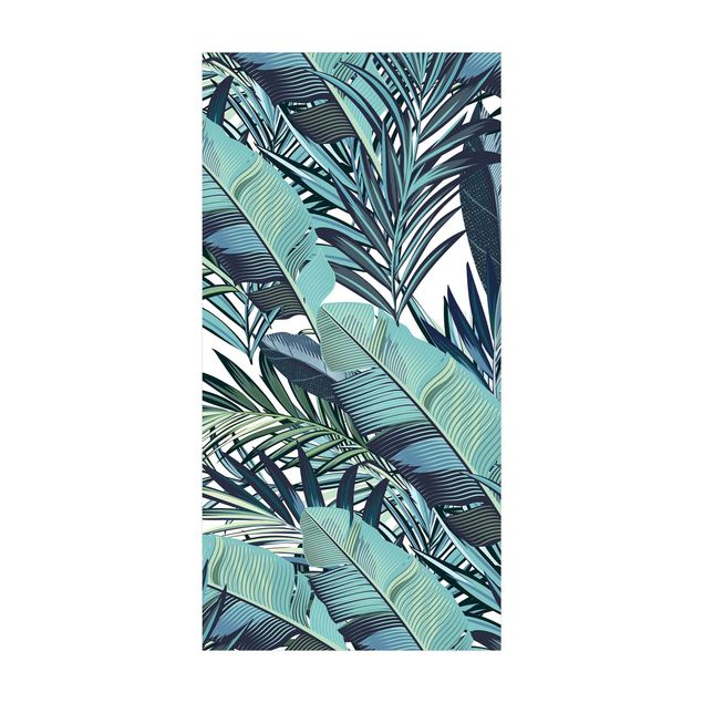 barnmatta djungel Turquoise Leaves Jungle Pattern