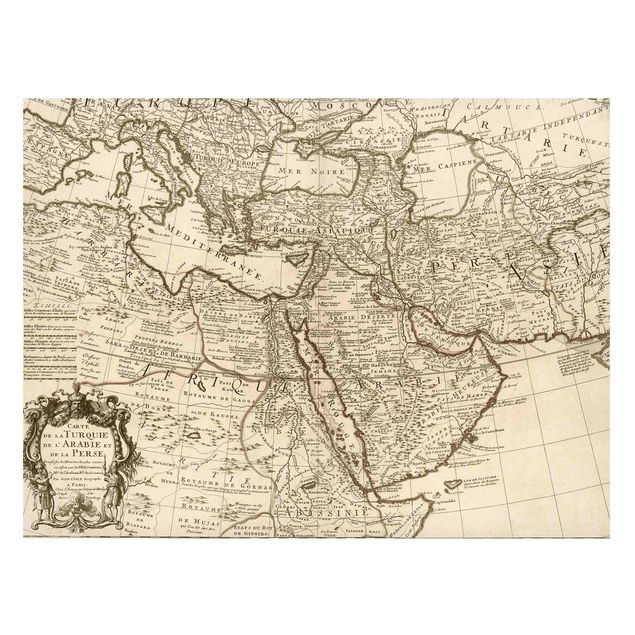 Magnettavla världskartor Vintage Map The Middle East