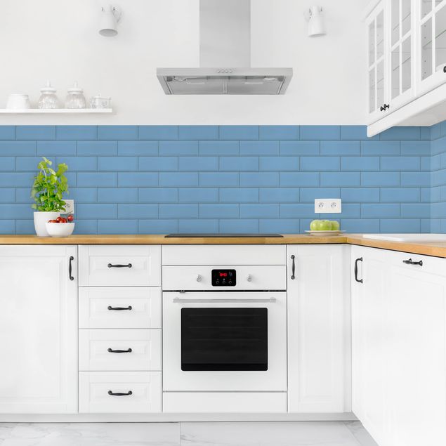 Stänkskydd kök sten utseende Ceramic Tiles Blue
