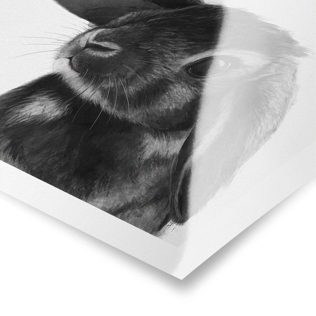 Tavlor Laura Graves Art Illustration Rabbit Black And White Drawing