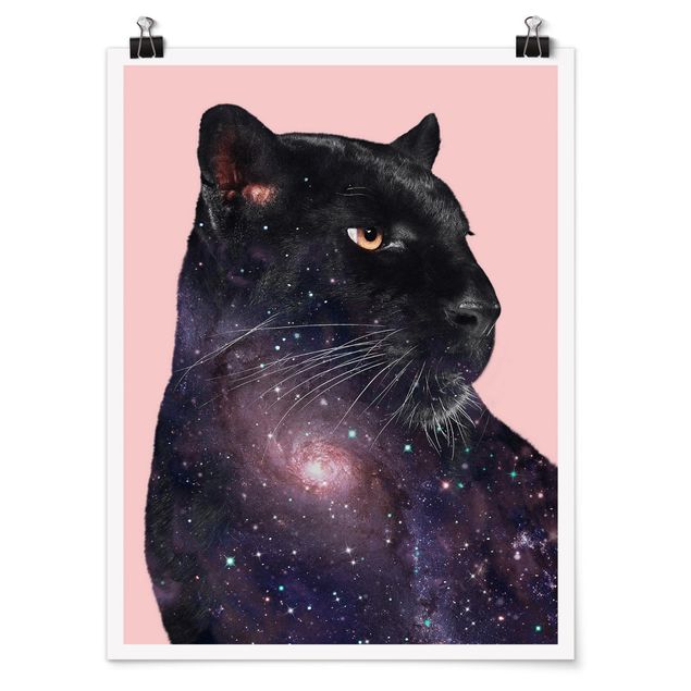 Posters djur Panther With Galaxy