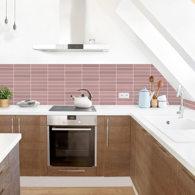 Stänkskydd kök kakeloptik Metro Tiles - Antique Pink