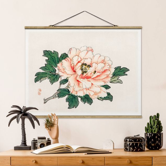 Kök dekoration Asian Vintage Drawing Pink Chrysanthemum