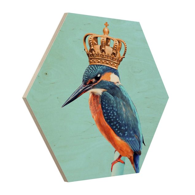 Hexagonala tavlor Kingfisher With Crown