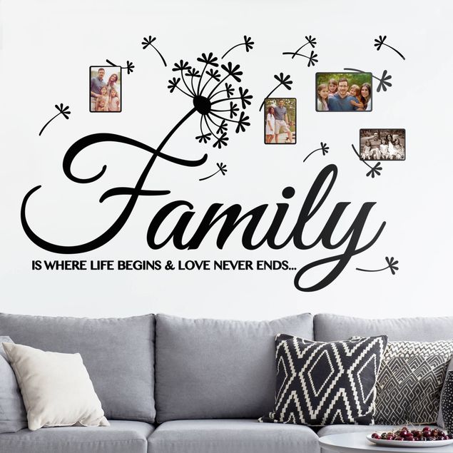 Wallstickers ordspråk Family Life Love