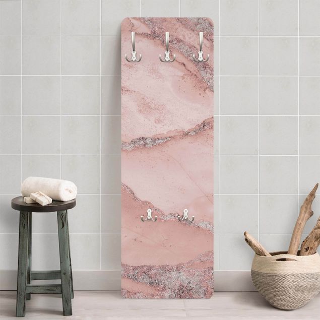 Klädhängare vägg mönster Colour Experiments Marble Light Pink And Glitter
