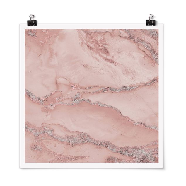 Tavlor konstutskrifter Colour Experiments Marble Light Pink And Glitter