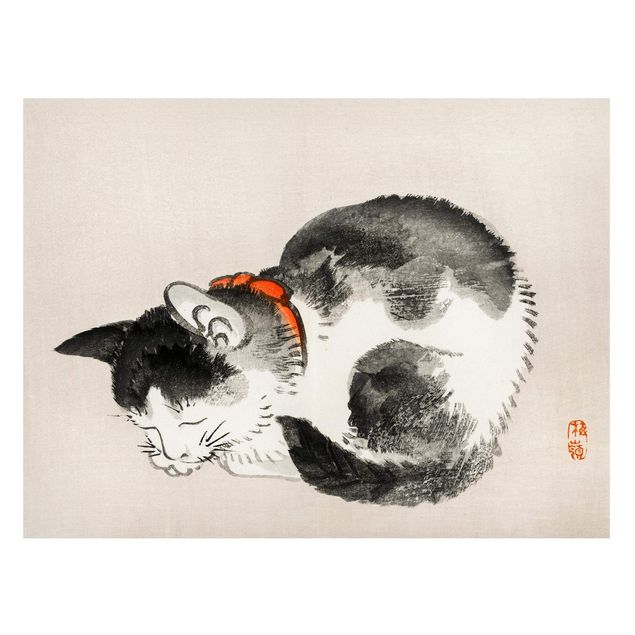 Tavlor katter Asian Vintage Drawing Sleeping Cat