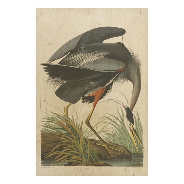 Trätavlor vintage Vintage Board Blue Heron