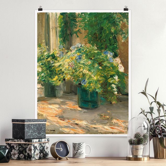 Konststilar Impressionism Max Liebermann - Flower Pots In Front Of The House