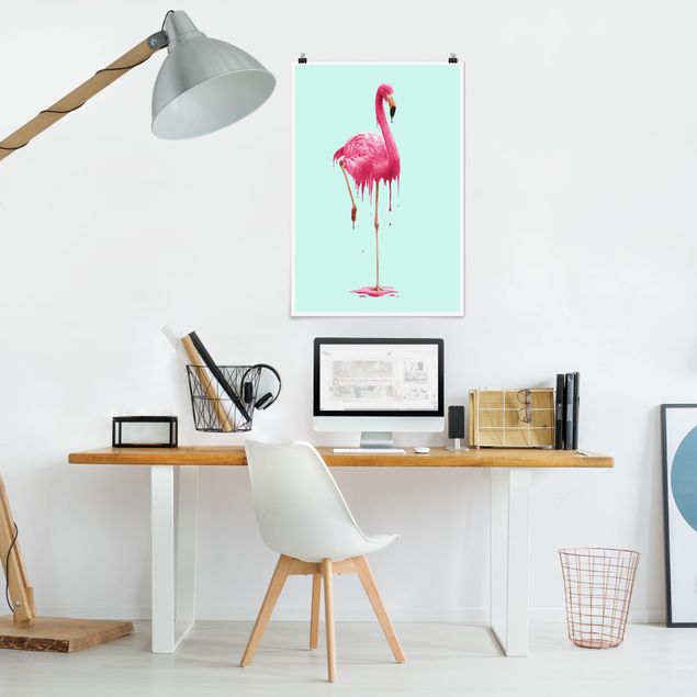 Posters djur Melting Flamingo