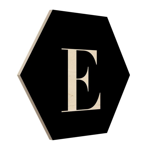 Hexagonala tavlor Letter Serif Black E