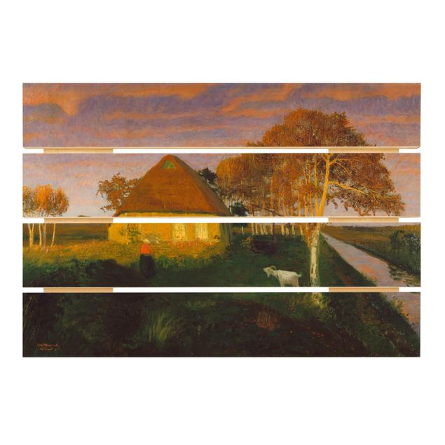 Konststilar Otto Modersohn - Moor Cottage in the Evening Sun